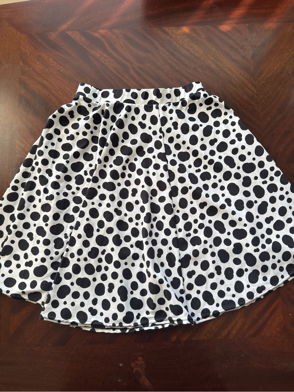 Black & White Polka Dot A-Line Skirt